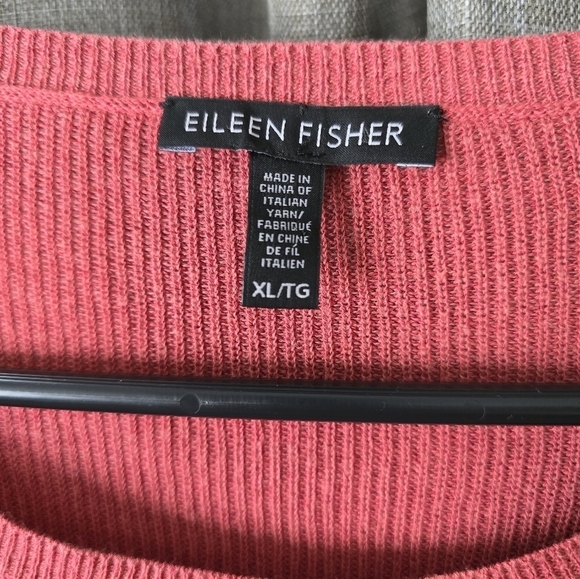 Eileen Fisher Pink Coral Silk Lightweight Sweater Size XL - Picture 4 of 6